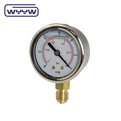 vakum bileşik kuru ss304 alt bağlantı G1/2&quot; 4 inç iyi fiyat basınç ölçer -1+1bar