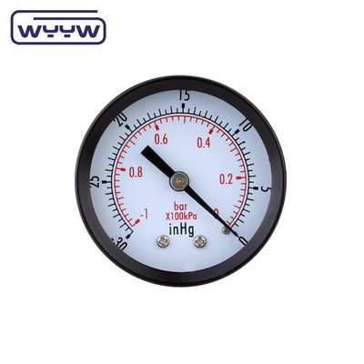 Çelik negatif basınç ölçer -0.1Mpa Arka Montaj 60mm Dial