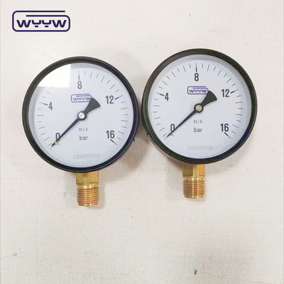 Üretici toptan satıcı 100mm 1/2 &quot;bsp alt 0-16bar kl1.6 ucuz basınç ölçer