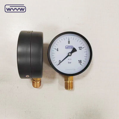 Üretici toptan satıcı 100mm 1/2 &quot;bsp alt 0-16bar kl1.6 ucuz basınç ölçer
