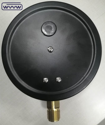 150mm 6 &quot;Tam basınç ölçer Alt bağlantı Siyah çelik