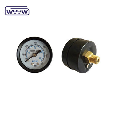 İyi kalite rekabetçi fiyat doğal gaz 50mm siyah çelik kağıt çubuğu psi çift ölçekli 1/8 &quot;bsp eksenel basınç ölçer