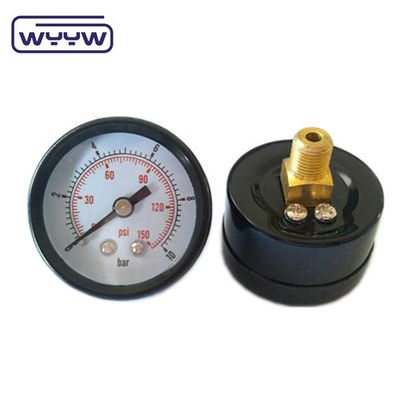 İyi kalite rekabetçi fiyat doğal gaz 50mm siyah çelik kağıt çubuğu psi çift ölçekli 1/8 &quot;bsp eksenel basınç ölçer