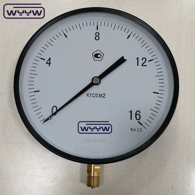 250MM Ağır Bourdon tüpü Yüksek hassasiyetli basınç ölçümü Hareketi 16Kgf/cm2