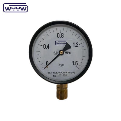 Genel siyah çelik 100 mm standart alt M20X1.5 montaj bourdon boru manometre 1,6 mpa