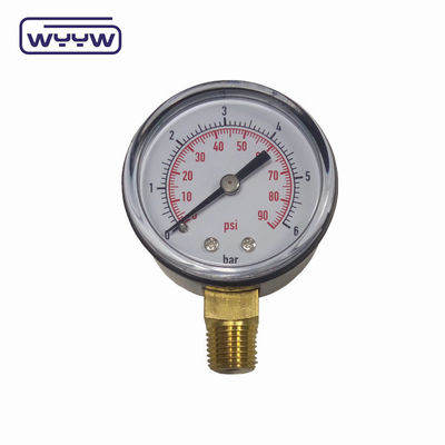 OEM 50mm Çap 0-15 PSI 0-1 Bar 1/4 NPT Basınçölçerleri