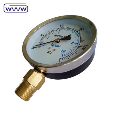 WYYW 100mm demir kapak MS alt bağlantı manometre 16bar