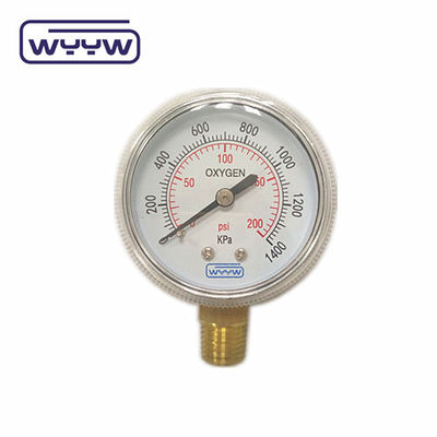 Fabrika fiyatı 0-4000psi kromlu tıbbi amaçlı, yağ tabanı girişsiz 50mm kromlu oksijen silindir basınç ölçer
