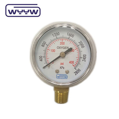 Fabrika fiyatı 0-4000psi kromlu tıbbi amaçlı, yağ tabanı girişsiz 50mm kromlu oksijen silindir basınç ölçer