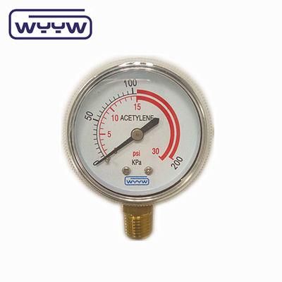 2&quot; Genel Gaz Basınç ölçer Manometre Alt Montaj 50mm Çapraz