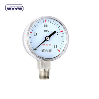 50mm Tıbbi Oksijen Gaz Silindir Basınç Ölçüsü 2.5% Doğruluk