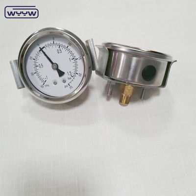 ss304 hidrolik jack 1/4 &quot;bsp 2.5&quot; aksyal sıvı dolu sıkıştırma basınç ölçer