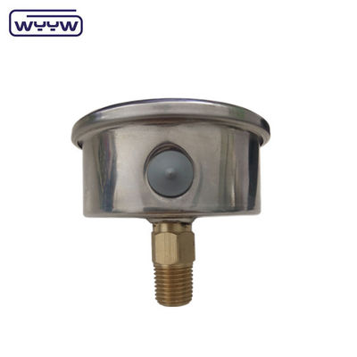 En837-1 63mm arka tüm paslanmaz çelik tunç bordon boru basınç ölçer 0-20bar/0-300psi 1/4&quot;NPT iplik