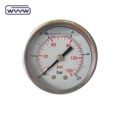 En837-1 63mm arka tüm paslanmaz çelik tunç bordon boru basınç ölçer 0-20bar/0-300psi 1/4&quot;NPT iplik