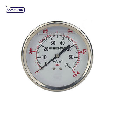 En837-1 63mm arka tüm paslanmaz çelik tunç bordon boru basınç ölçer 0-20bar/0-300psi 1/4&quot;NPT iplik
