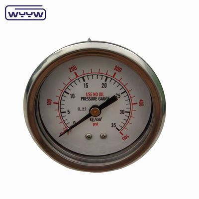 En837-1 63mm arka tüm paslanmaz çelik tunç bordon boru basınç ölçer 0-20bar/0-300psi 1/4&quot;NPT iplik