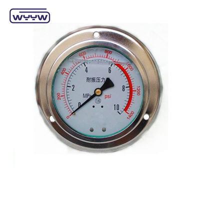 Panel Mount 4&quot; 1/2&quot;NPT veya BSP Bar Psi Çift Ölçekli Sıvı Yağ Doldurma PG100 Serisi Paslanmaz Basınçölçer