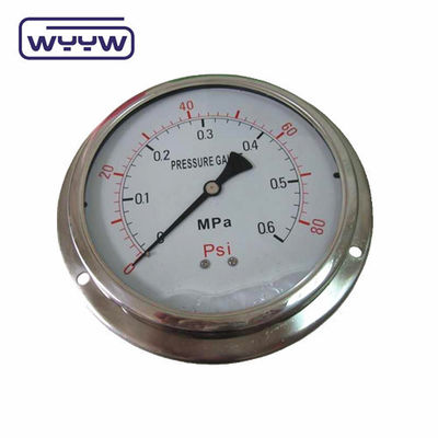 Panel Mount 4&quot; 1/2&quot;NPT veya BSP Bar Psi Çift Ölçekli Sıvı Yağ Doldurma PG100 Serisi Paslanmaz Basınçölçer