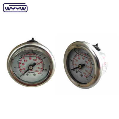 40mm ceneter back OEM 1/4"bsp npt 1.5 inç yüz gliserin dolu basınç ölçer