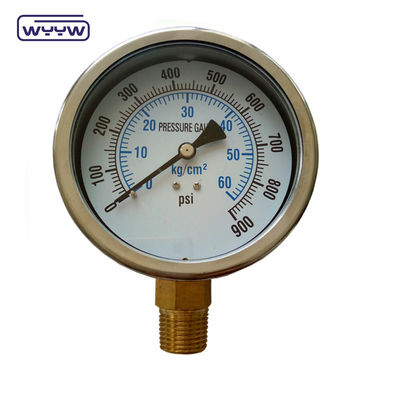 Hidrolik sıvı gliserin dolu çubuk 100 mm alt 3/8 &quot;BSP 1/2&quot;G basınç ölçerleri EN837-1