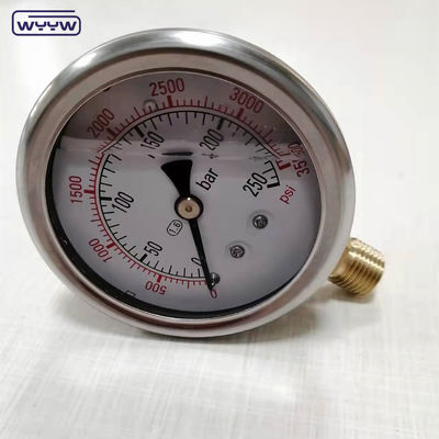 Hidrolik sıvı gliserin dolu çubuk 100 mm alt 3/8 &quot;BSP 1/2&quot;G basınç ölçerleri EN837-1