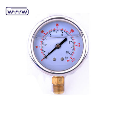 EN837-1 Gliserin 63mm 1psi 0- 600 Psi Npt 1/4 Yağla Dolu Basınçölçer