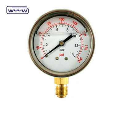 EN837-1 Gliserin 63mm 1psi 0- 600 Psi Npt 1/4 Yağla Dolu Basınçölçer