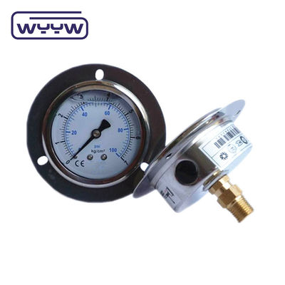 Çarpışma Direnci Tam 150 Psi Hidrolik Basınç Ölçücü Yağı 400 Bar Ön Flange ile