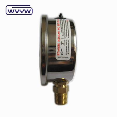 Yüksek Kaliteli Bakır Bağlantı 1/4 &quot;BSP Çift Ölçekli Çubuk Psi EN837-1 Doğru 1.6 Sıvı Doldurulmuş Basınçölçer