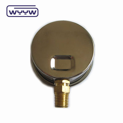 Yüksek Kaliteli Bakır Bağlantı 1/4 &quot;BSP Çift Ölçekli Çubuk Psi EN837-1 Doğru 1.6 Sıvı Doldurulmuş Basınçölçer