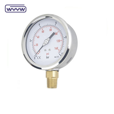 2.5&quot; ss kapak radyal bağlantı sıvı dolu basınç ölçer