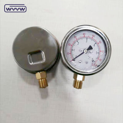 Paslanmaz Çelik 63mm Radial Bağlantı Gliserin Yağı 600bar dolusu Hidrolik Basınçölçer