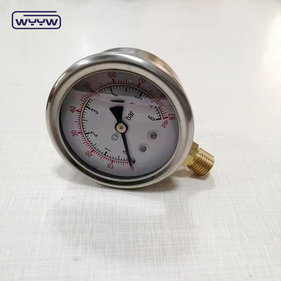 Çin üreticisi paslanmaz çelik 1/4 &quot;bsp gliserin basınç ölçer 16 bar