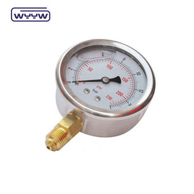 Çin üreticisi paslanmaz çelik 1/4 &quot;bsp gliserin basınç ölçer 16 bar