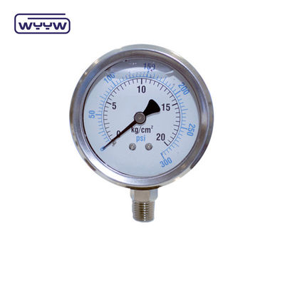 1/8&quot; NPT Alt Bağlantı Basınç Ölçütü 1.5&quot; 40mm Yağ Basıncı Test Ölçütü
