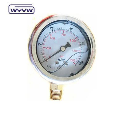 1/8&quot; NPT Alt Bağlantı Basınç Ölçütü 1.5&quot; 40mm Yağ Basıncı Test Ölçütü