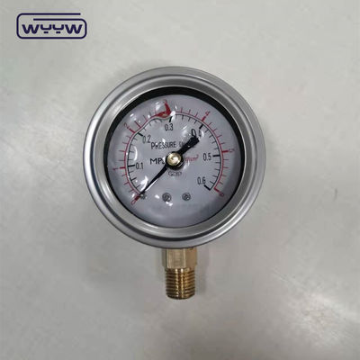 63mm 2.5&quot; hidrolik şok geçirmez paslanmaz çelik yağ dolu basınç ölçer