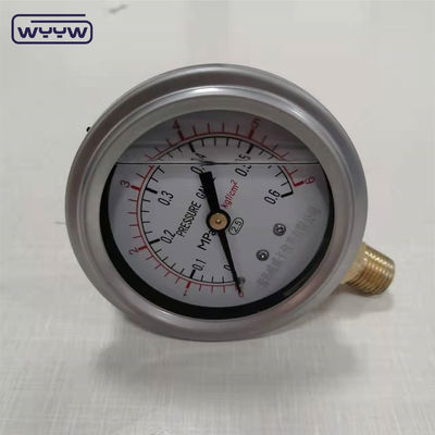 63mm 2.5&quot; hidrolik şok geçirmez paslanmaz çelik yağ dolu basınç ölçer