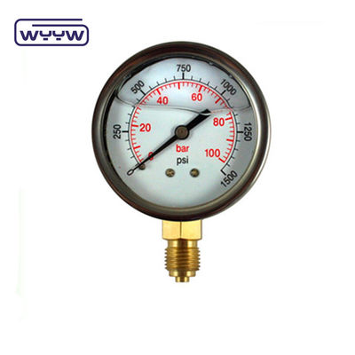 Gliserin için hidrolik endüstriyel basınç ölçer manometre 60 mm