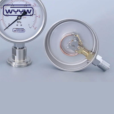 100mm Petrol Fileri Hromlu Bourdon Tüp Türü Basınçölçer Alt Taşıma