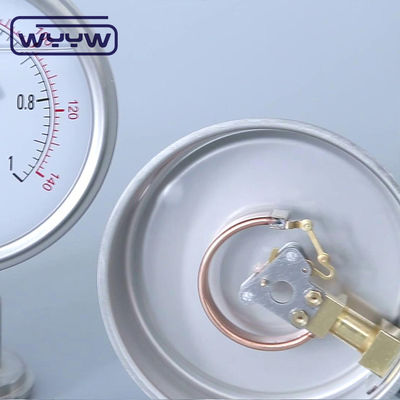 100mm Petrol Fileri Hromlu Bourdon Tüp Türü Basınçölçer Alt Taşıma