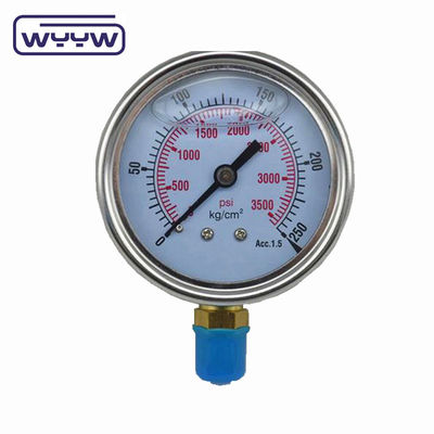 Gliserin Basınçölçer Manometre 100mm Petrol ve Gaz için Alt Basınçölçer