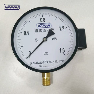 1.6MPa siyah çelik kabı 1/2 &quot;bsp M20X1.5 6 inç elektrikli temas çift ölçekli manometre basınç ölçer fiyatı