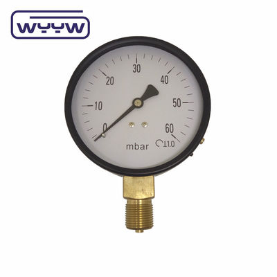Alt Manometre SS 63mm InH2O WC Basınç Ölçü Mbar Bellows Basınç Ölçü