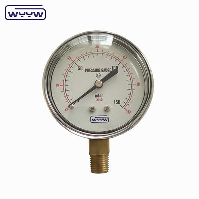 90mbar Kapsula Basınç Ölçüsü Siyah Çelik Düşük 60mm Bellow Tipi Manometre