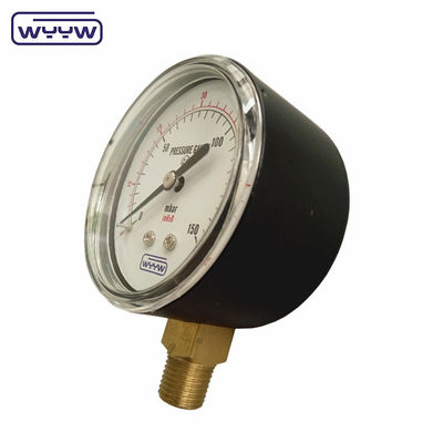 150mbar Düşük Bellows Tip Basınç Ölçücü Manometre 63mm Alt Taş
