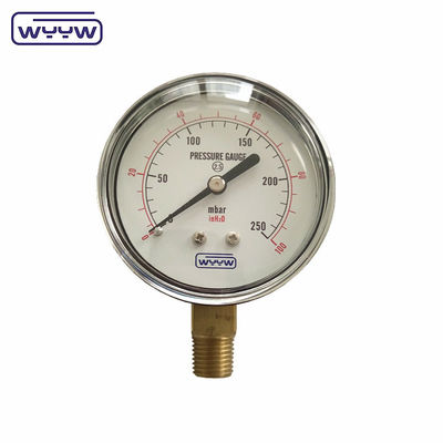 150mbar Düşük Bellows Tip Basınç Ölçücü Manometre 63mm Alt Taş