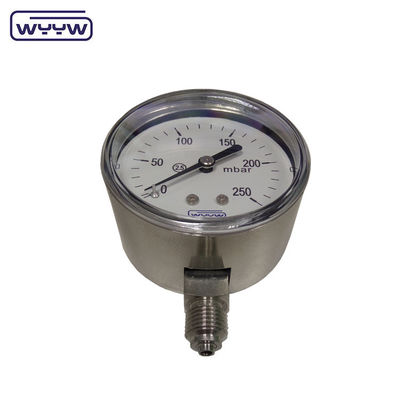 MMWC &amp; Mbar 63mm Kapsula Basınç Ölçücü Manometre Paslanmaz Çelik Malzemesi