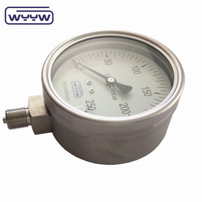 100mm tüm paslanmaz çelik süngü basınç ölçer, Bellows gaz basınç ölçer Mbar