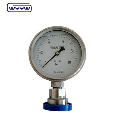SS316 Silikon Sanitar Basınç ölçer 100 mm 1.6% doğruluk